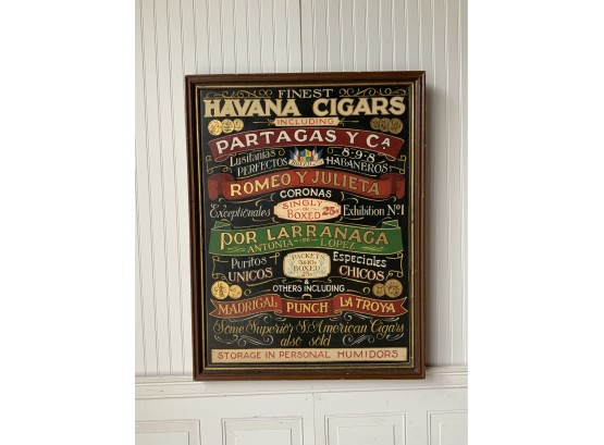 Vintage English Made Havana Cigar Advertising Trade Sign (CTF10)