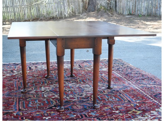 Custom Made D.R. Dimes Cherry Queen Anne Style Drop Leaf Harvest Table (CTF20)