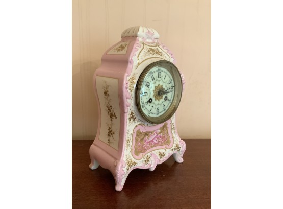French Decorated Porcelain Mantle Clock (CTF10)