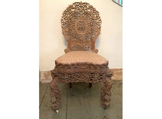 Extensively Carved Asian Side Chair (CTF10)