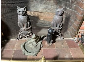 Collectible Figural Items Including Owl Andirons, Cat Doorstop, Etc (CTF10)