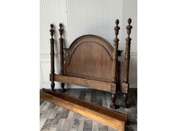 Baker Queen Size Bed Frame With Heavily Carved Posts  (CTF20)