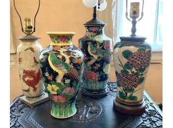 Three Asian Porcelain Lamps & Vase (CTF20)