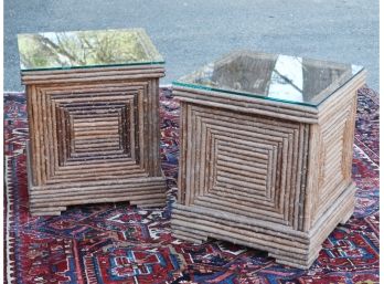La Lune Collection Adirondack Planters, Used As Stands With Glass Tops (CTF20)