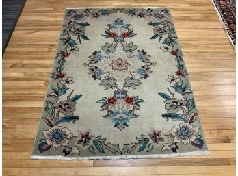 Oriental Hand Made Wool Area Rug, Floral (CTF10)