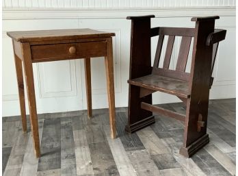 Unique Country Chair & A Primitive Stand (CTF20)