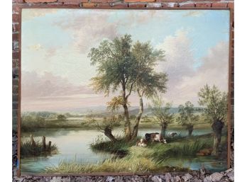 Exhibition Size 19th C. English School Oil On Canvas, Landscape (CTF20)