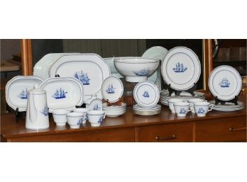 Spode Porcelain 'Trade Winds Blue' 47pc. Partial Dinner & Tea Set (CTF20)