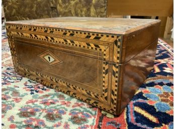 Antique Inlaid Mahogany Dresser Box With Contents  (CTF10)