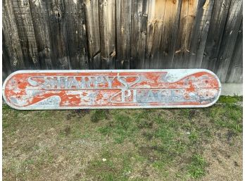 'Sharpy's Place Est. 1978'  Large Carved And Painted Wood Trade Sign (CTF20)