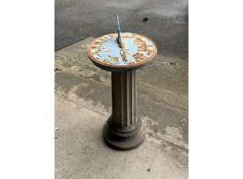 Vintage Metal Sundial On Concrete Column Base (CTF20)