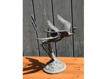 Vintage Cast Bronze, Herons In Flight (CTF10)