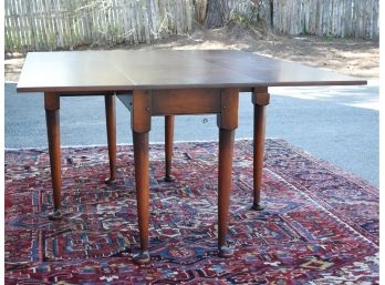 Custom Made D.R. Dimes Cherry Queen Anne Style Drop Leaf Harvest Table (CTF20)