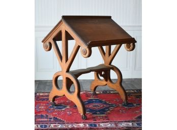 Antique Gothic Style Double Sided Oak Book Stand (CTF20)