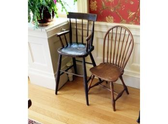 Two Country Antique Children's Chairs (CTF10)