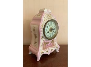 French Decorated Porcelain Mantle Clock (CTF10)