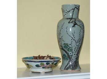 Chinese Porcelain Vase And Bowl (CTF10)