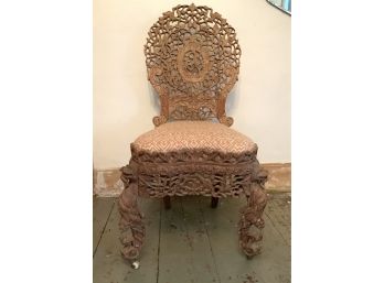 Extensively Carved Asian Side Chair (CTF10)
