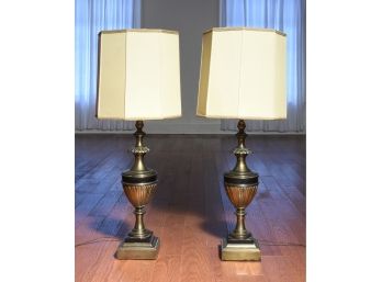 Pr Vintage Stiffel  Brass Lamps (CTF10)