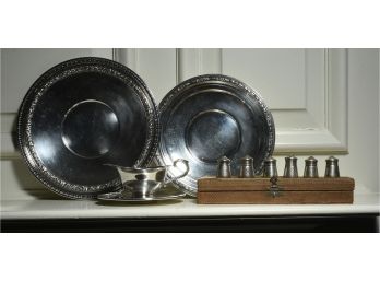 Sterling Plates, Gravy Boat And Salt & Peppers (CTF20)