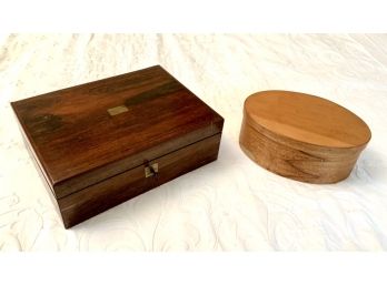 19th C. Rosewood Writing Box & Shaker Finger Box (CTF10)
