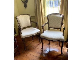 Pair Of French Style Open Arm Chairs (CTF10)