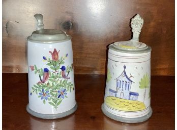 Two 19th C. Faience Steins (CTF10)