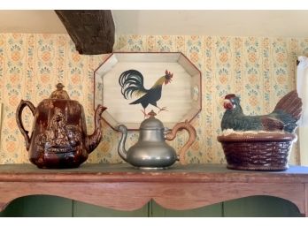 Cupboard Top Accessories - Antique Bennington Style Teapot Plus (CTF10)