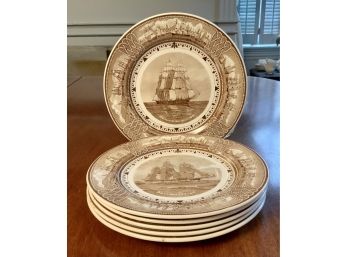 Six Wedgwood American Clipper Ship Plates (CTF10)