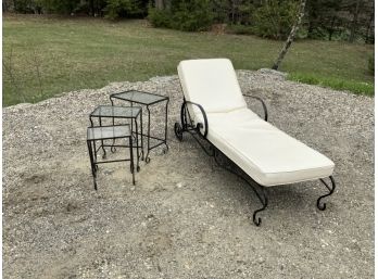 Iron Chaise Lounge And Nesting Tables (CTF20)