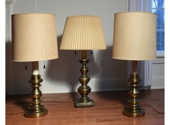 Three Brass Stiffel Lamps (CTF10)