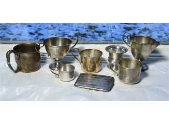 Sterling Baby Cups, Creamer, Sugars, Etc (CTF10)