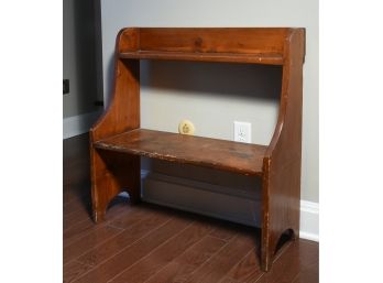 19th C. Small Antique Bucket Bench (CTF10)