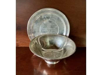 Towle Sterling Bowl And Sterling Lunt Plate (CTF10)