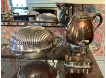 Silver Plated Muffineer & Silver Plated Kettle Lamp (CTF10)