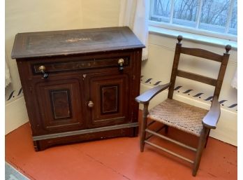 Late 19th C. Commode & Child's Porch Chair (CTF10)