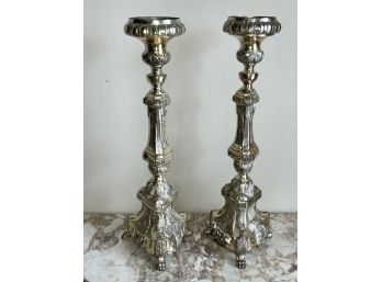 Antique Silver Plated Alter Sticks (CTF20)
