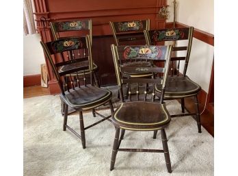 19th C. Antique Thumb Back Windsor Chairs, 5 (CTF20)