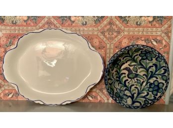 Vintage English Platter & Pottery Bowl (CTF10)