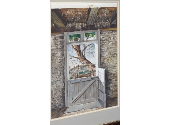 Betty Martin Brosey Watercolor 'Barn Door' (CTF10)