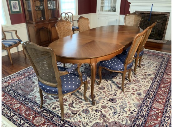 Kindel Vintage French Style Cherry Dining Table & 6 Matching Chairs (cTF40)
