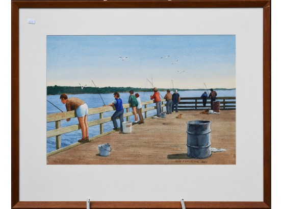 Eliot Batchelder Watercolor Of Sam Willows Pier (CTF10)