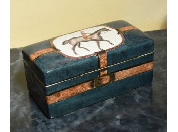 Decorative Horse Design Porcelain Covered Box (CTF10)