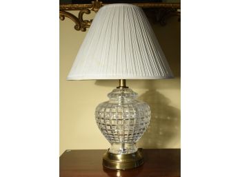 Crystal Glass Table Lamp On Brass Base (CTF10)