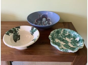 Three Pcs Art Pottery (CTF10)
