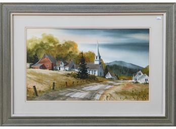 Denise Patchell Olson Watercolor, Country Village Scene (CTF10)