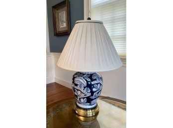 Blue & White Porcelain & Brass Lamp (CTF10)