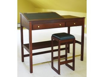 Standing Mahogany Desk And Stool (CTF20)