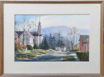 'N.H. Village Street' Watercolor By Martin Ahearn, AWS (CTF10)