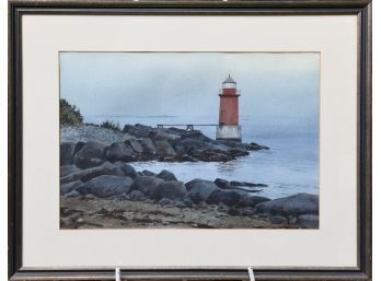Eliot Batchelder Watercolor, Red Lighthouse (CTF10)